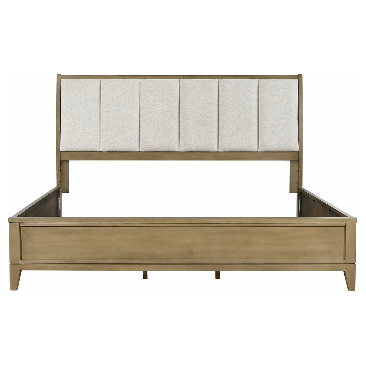 Granada Upholstered Eastern King Panel Bed Natural Pine | 80.25 x 89.75 x 53.25 in | Fabric | Bedroom