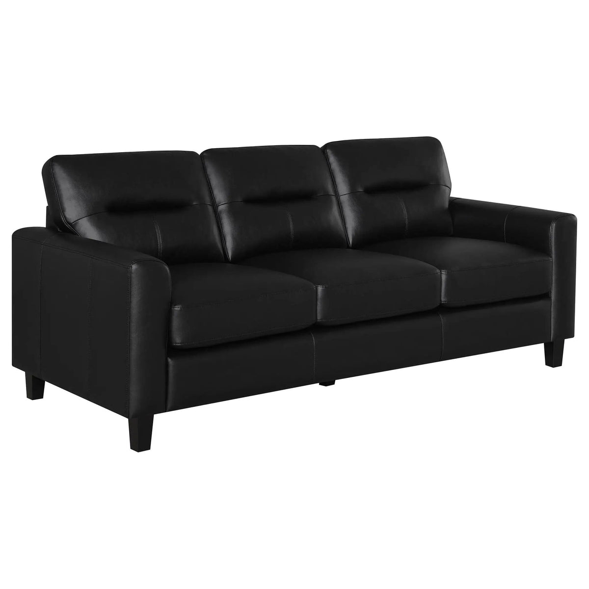 Scotland 2-piece Faux Leather Upholstered Sofa Set | 2-Piece Set | Faux Leather | Black