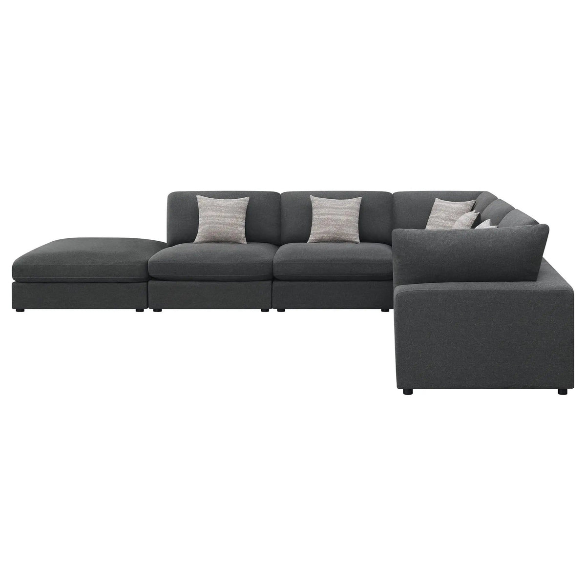 Serene 6-piece Upholstered Modular Sectional Sofa | 6-Piece Set | Linen | Charcoal