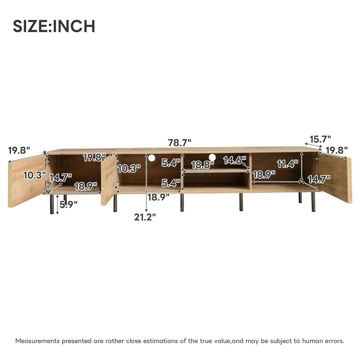 78 Inch TV Stand | Fits TVs Up To 85 Inch | Closed Storage | Vertical Groove Panels