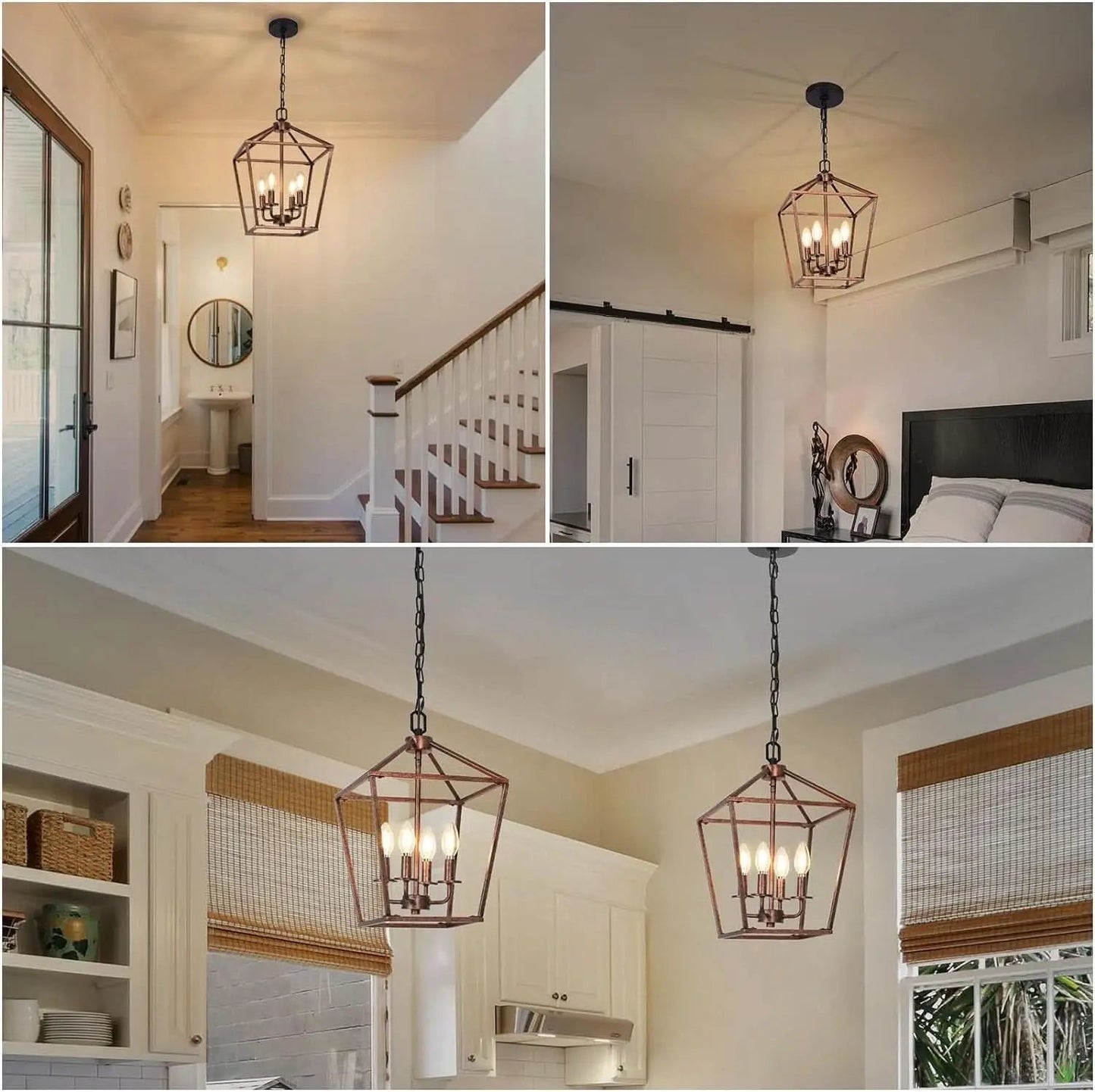 Antique Bronze 4-Light Chandelier Pendant Light Dining from PriceLows™