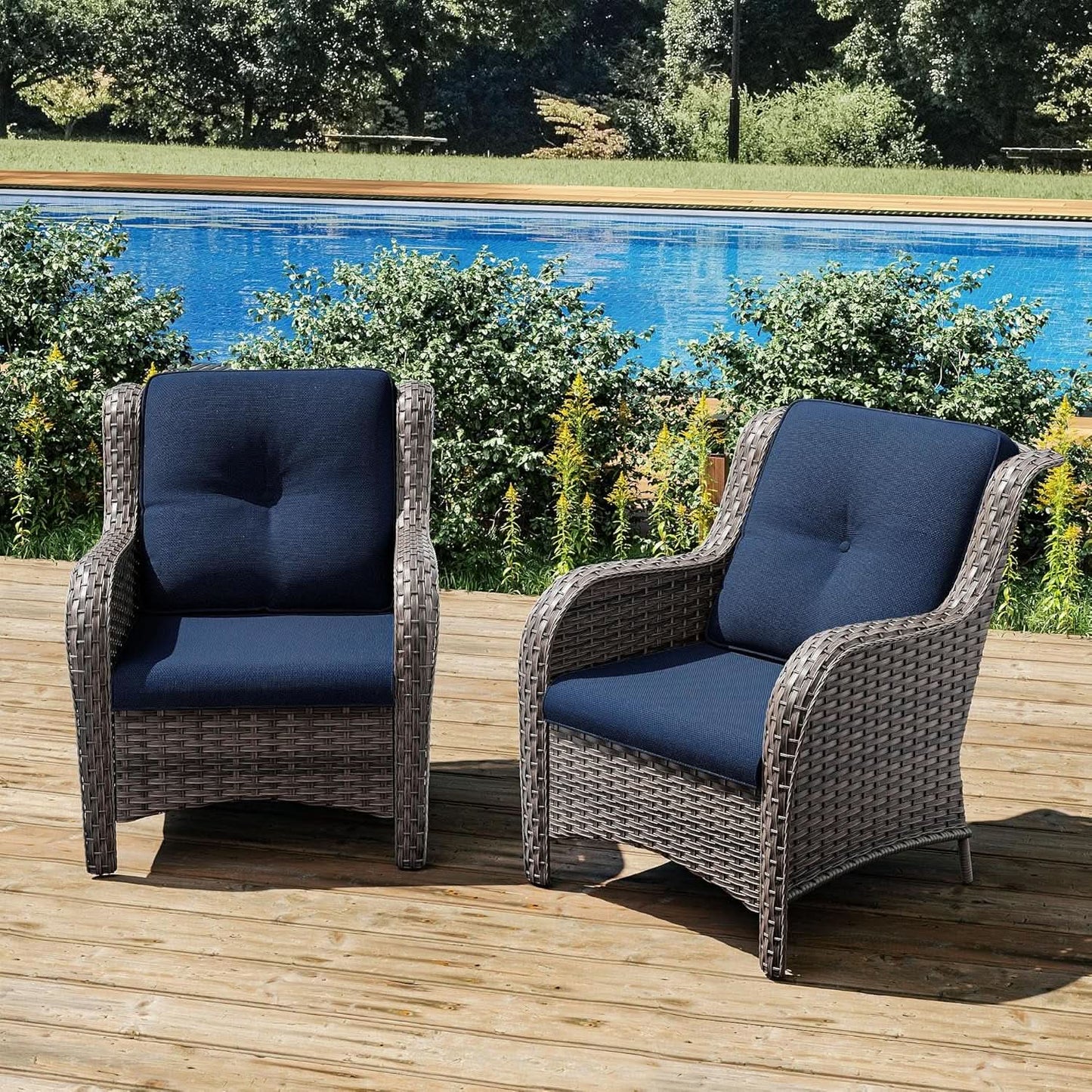 Comfortable Outdoor Wicker Chair Set with Cushions from PriceLows™