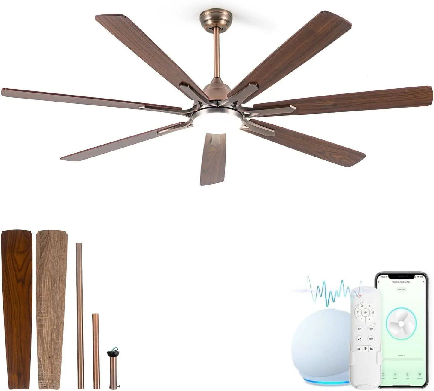 72 Inch Oil Rubbed Bronze Smart Outdoor Ceiling Fan from PriceLows™