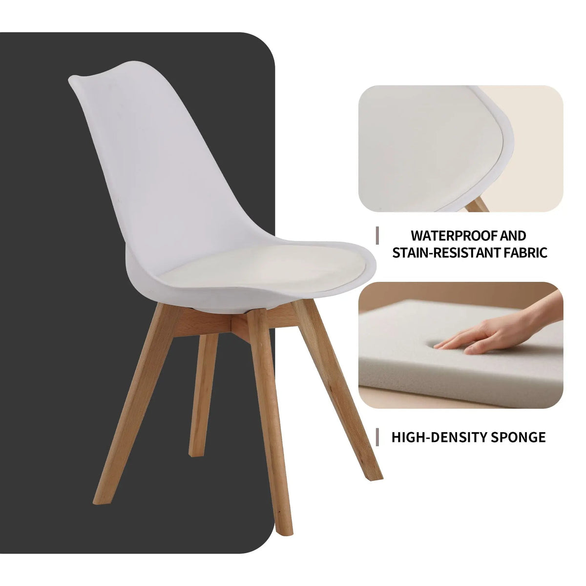 Medieval Dining Chairs | Set Of 4 | Reinforced Wooden Legs | Thickened Cushion