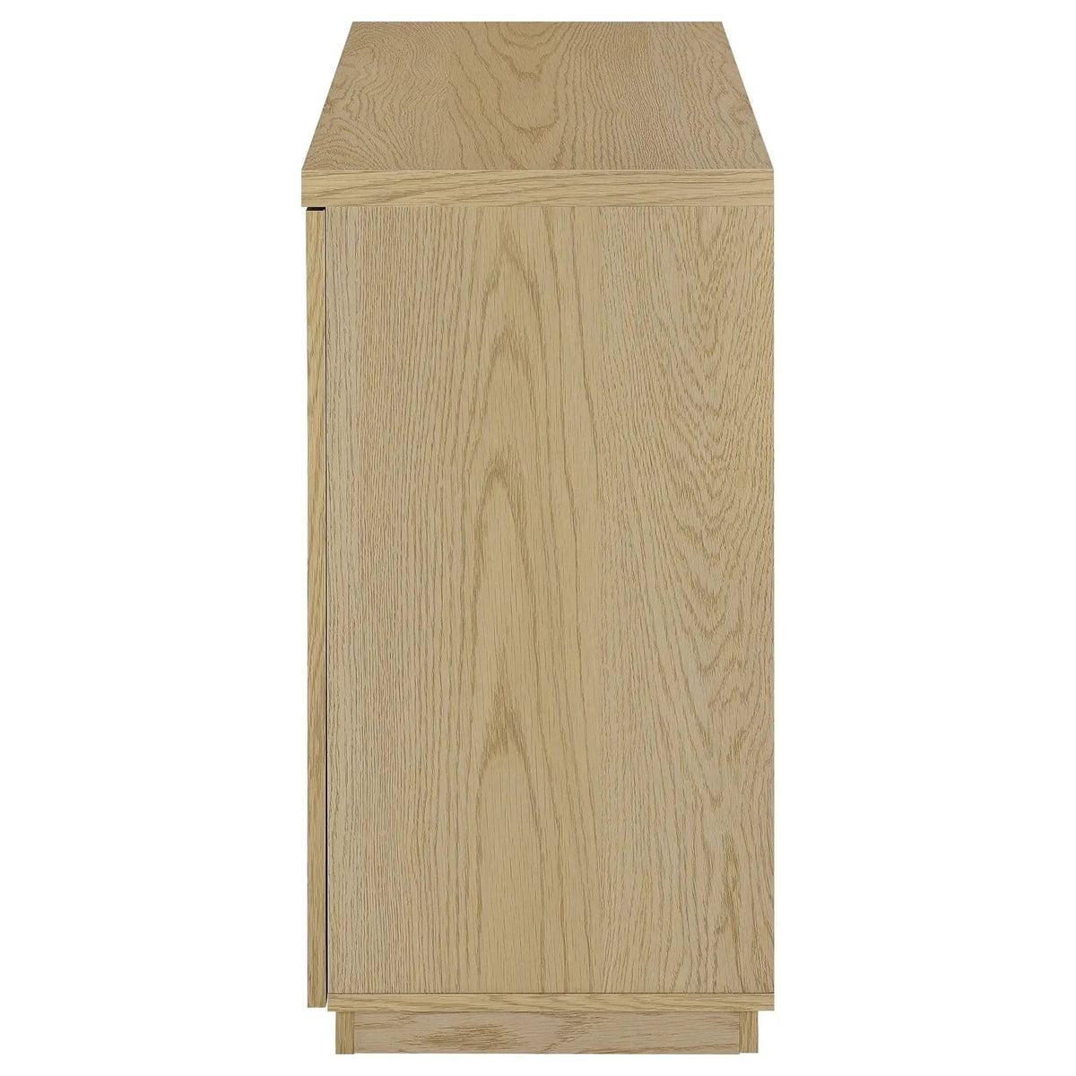 Tilbury 2-door Glass Front Accent Display Cabinet | 35.5 x 15.5 x 31.75 in | Tempered Glass & Wood | Light Oak