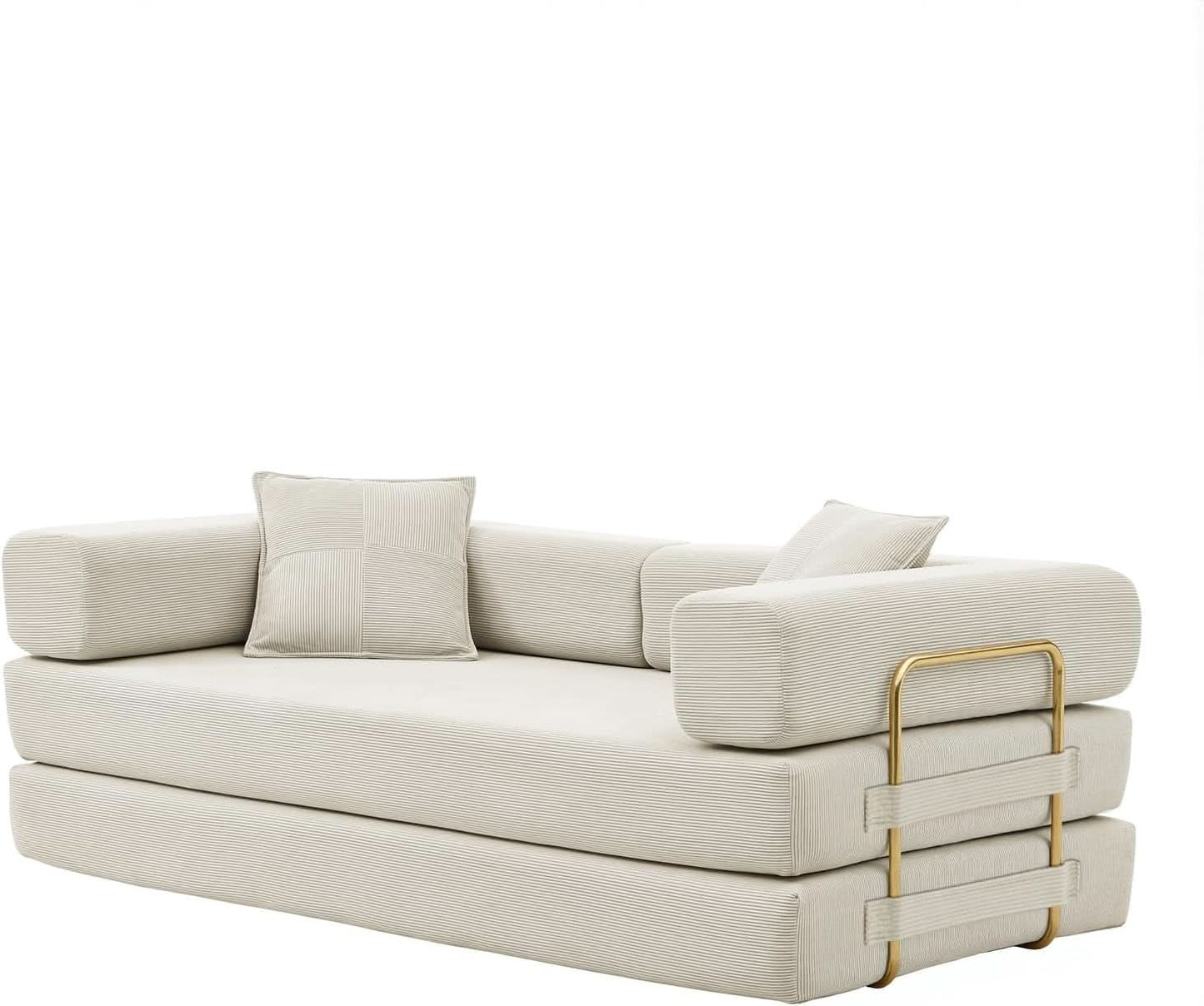 78Inch Convertible Sleeper Sofa Bed Beige Upholstery from PriceLows™