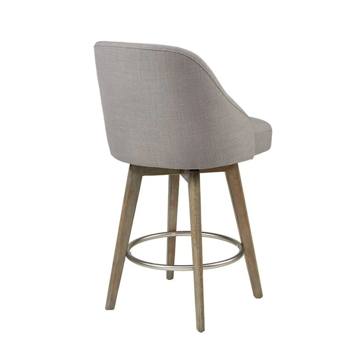 Counter Stool With Swivel Seat Counter Height (24"-27") | 2 Pieces | Solid Wood & Fabric | Home