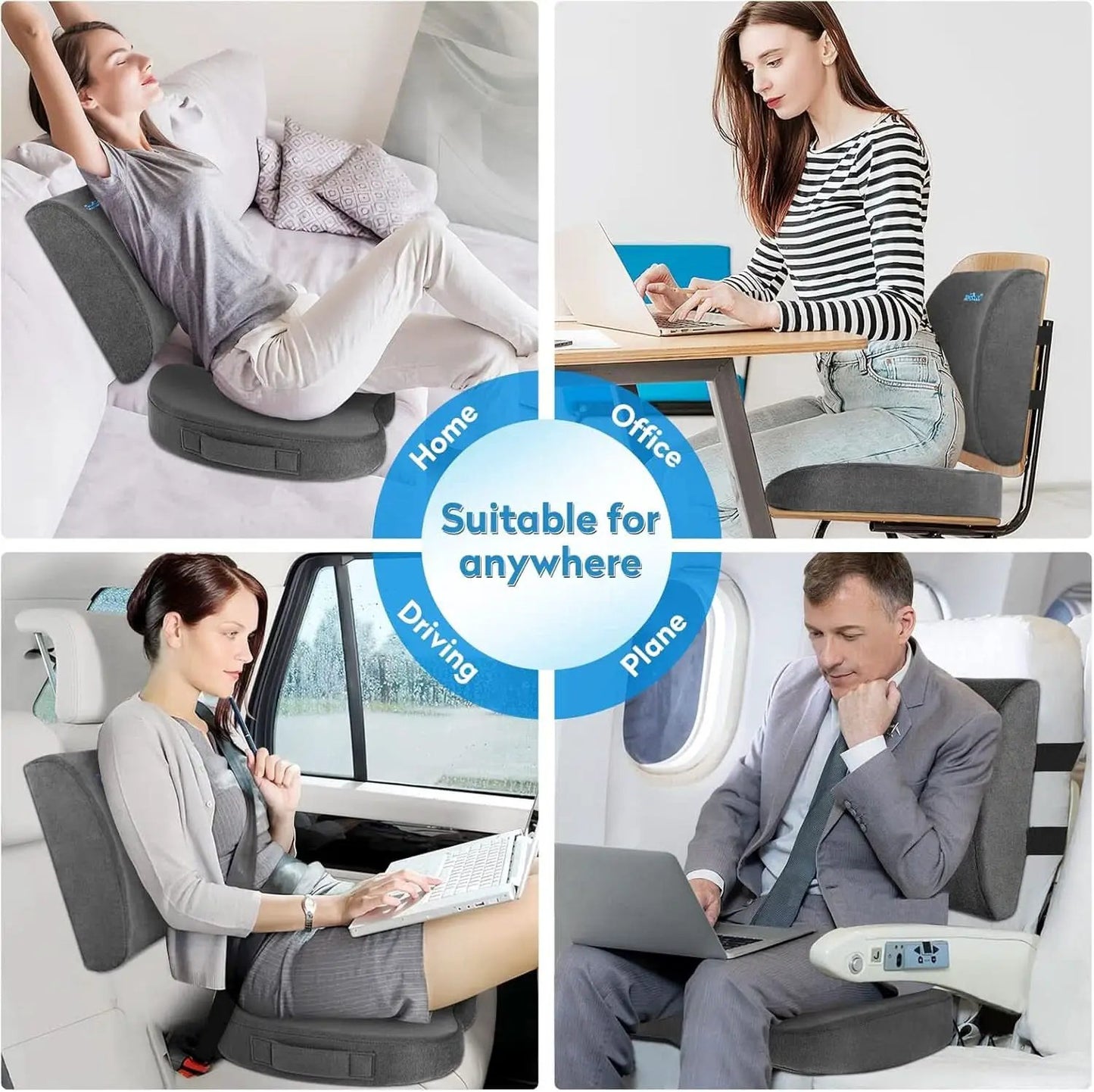 Ergonomic Memory Foam Seat Cushion Grey For Office Chair from PriceLows™