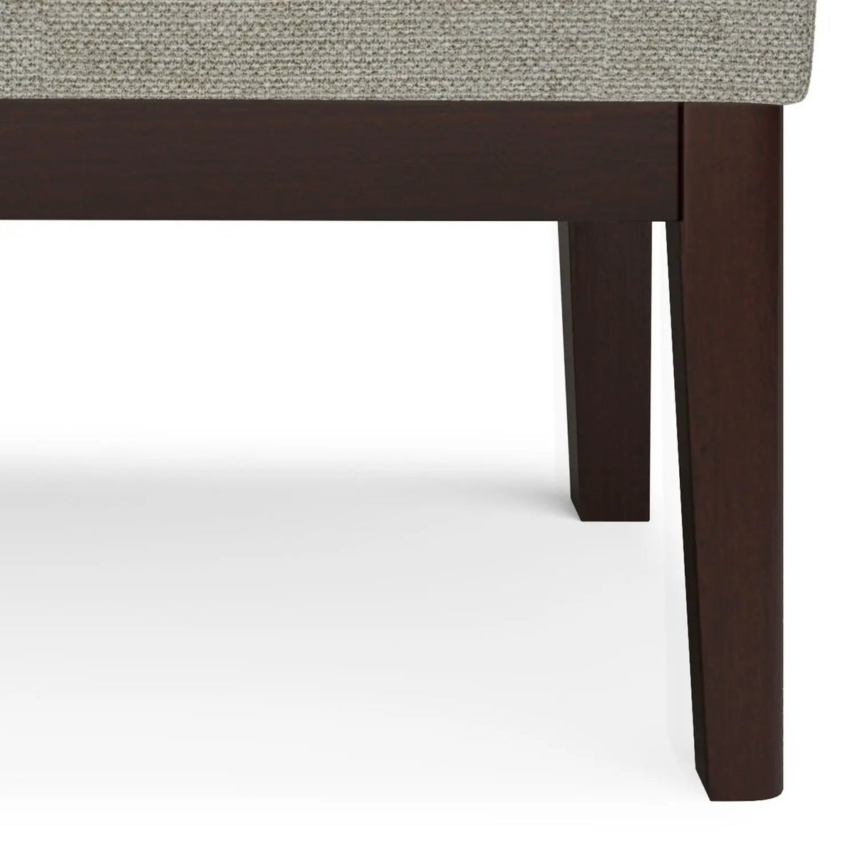 Carlson Ottoman Bench | Mid-Century Design | Top Stitching Detail | Webbed Seat Support
