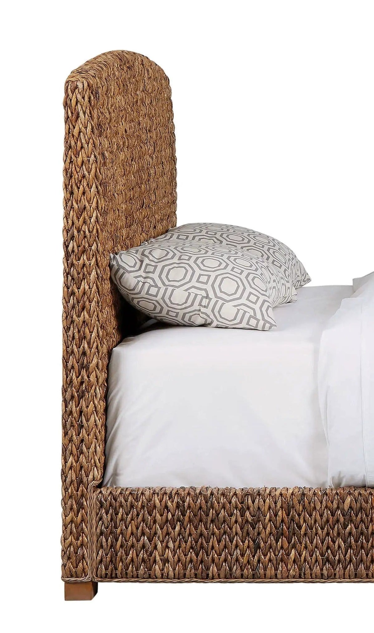 Laughton Banana Leaf Eastern King Panel Bed Amber | 83 x 88.25 x 55 in | Engineered Wood | Bedroom