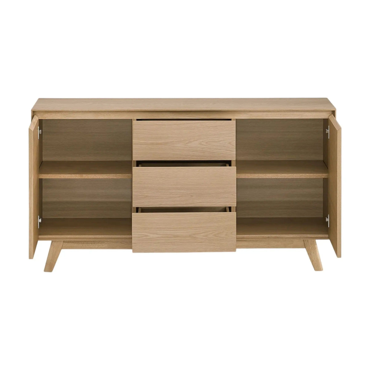 Kasem Server | 18 x 55 x 30 in | Metal | Oak
