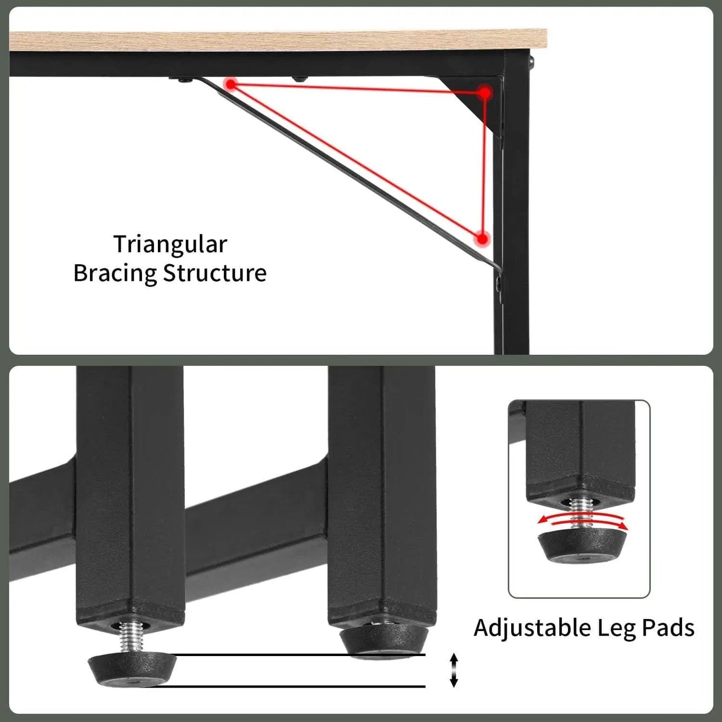 47.2-Inch Computer Desk With Metal Frame For Home Office from PriceLows™