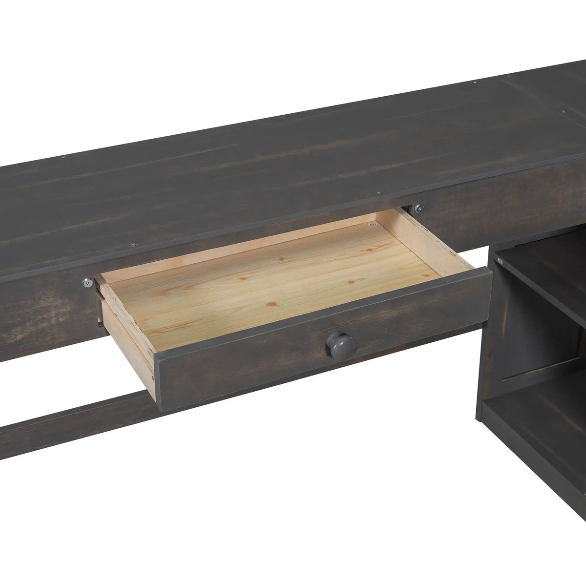 Loft Bed | U Shaped Desk | Wooden Frame | Storage Shelves