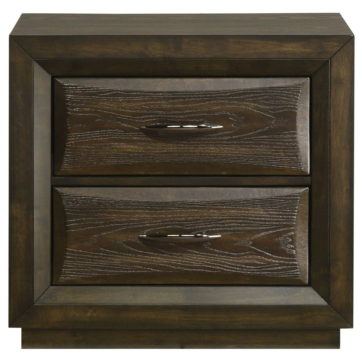 Atlas 2-drawer Bedroom Nightstand Bedside Table Dark | 27.25 x 16.25 x 25.75 in | Rubberwood & Engineered Wood | Oak