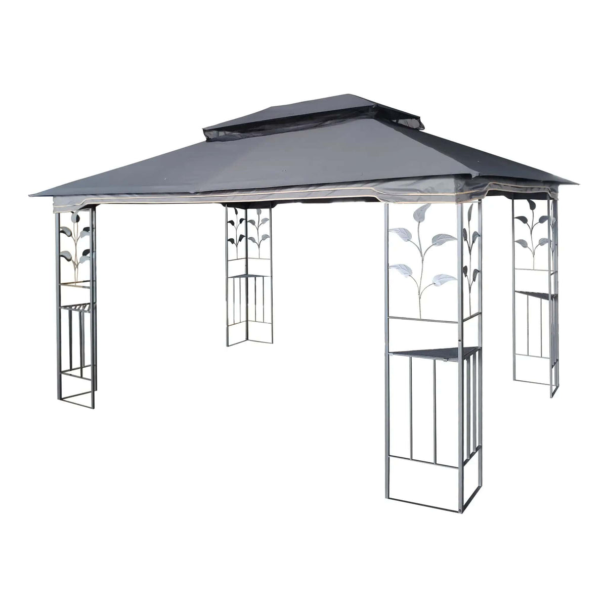 Patio Gazebo Tent With Ventilated Double Roof And Mosquito Net For Backyard Or | 2 Pieces | Steel & Iron | Outdoor Living