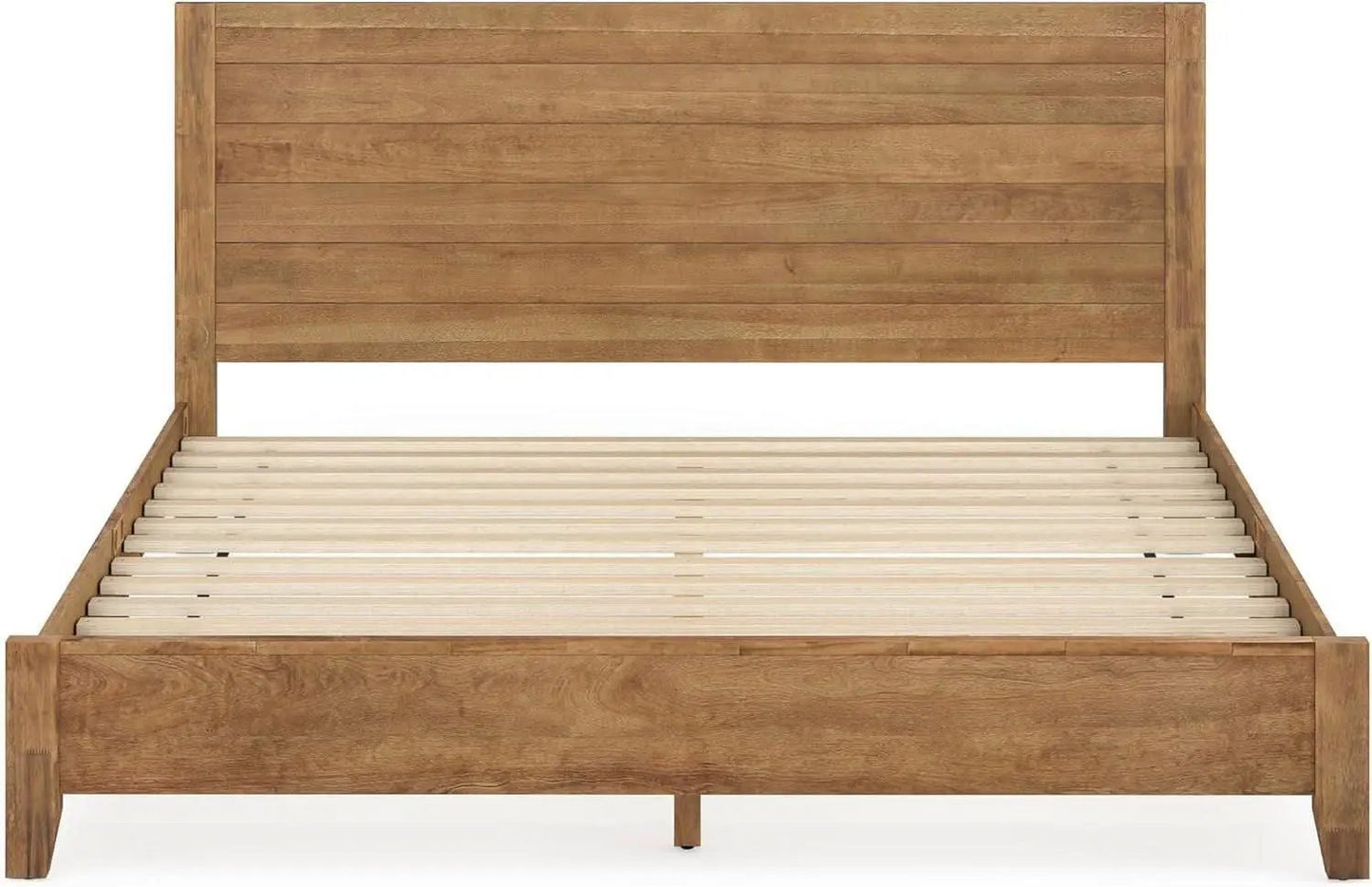 King Size Acacia Wood Platform Bed Frame With Headboard from PriceLows™
