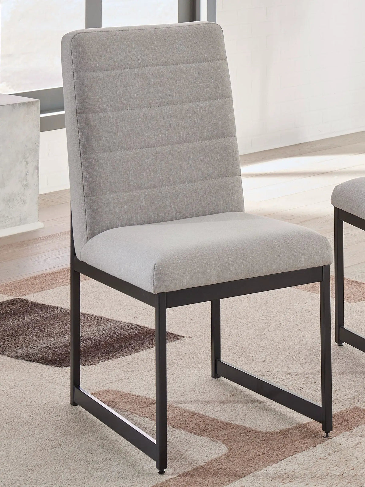 Upholstered Dining Chair | Set Of 2 | Light Brown Fabric