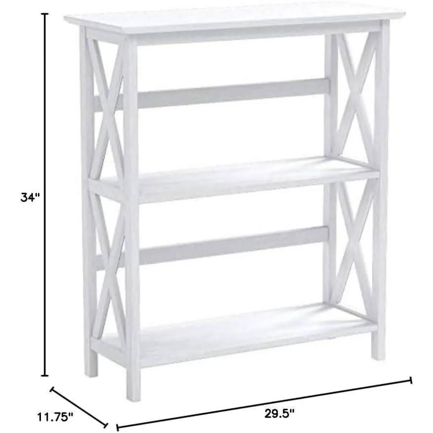 Montego 3 Shelf Bookcase White Modern X Design Storage from PriceLows™
