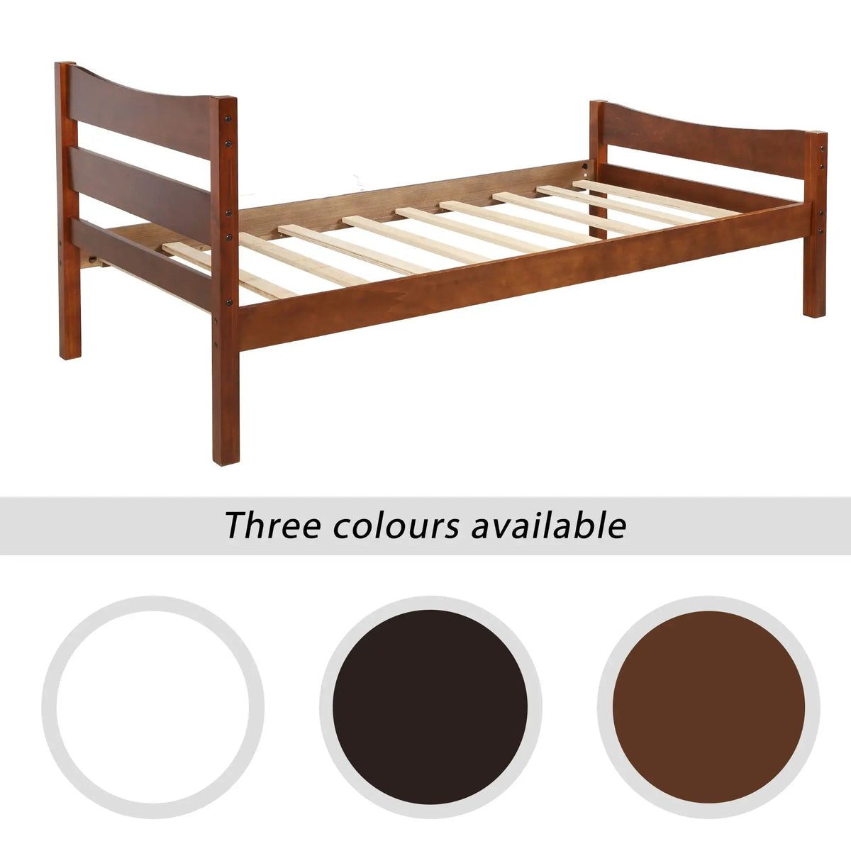 Platform Bed | Headboard | Wooden Slat Support | Twin Size