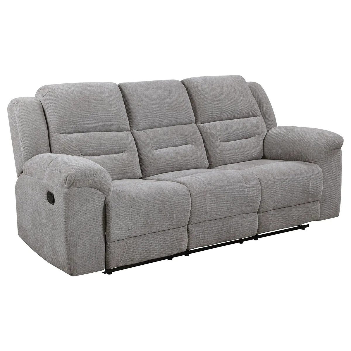 Gilson Chenille Upholstered Reclining Sofa | 89.75 x 40.5 x 41.75 in | Chenille | Grey