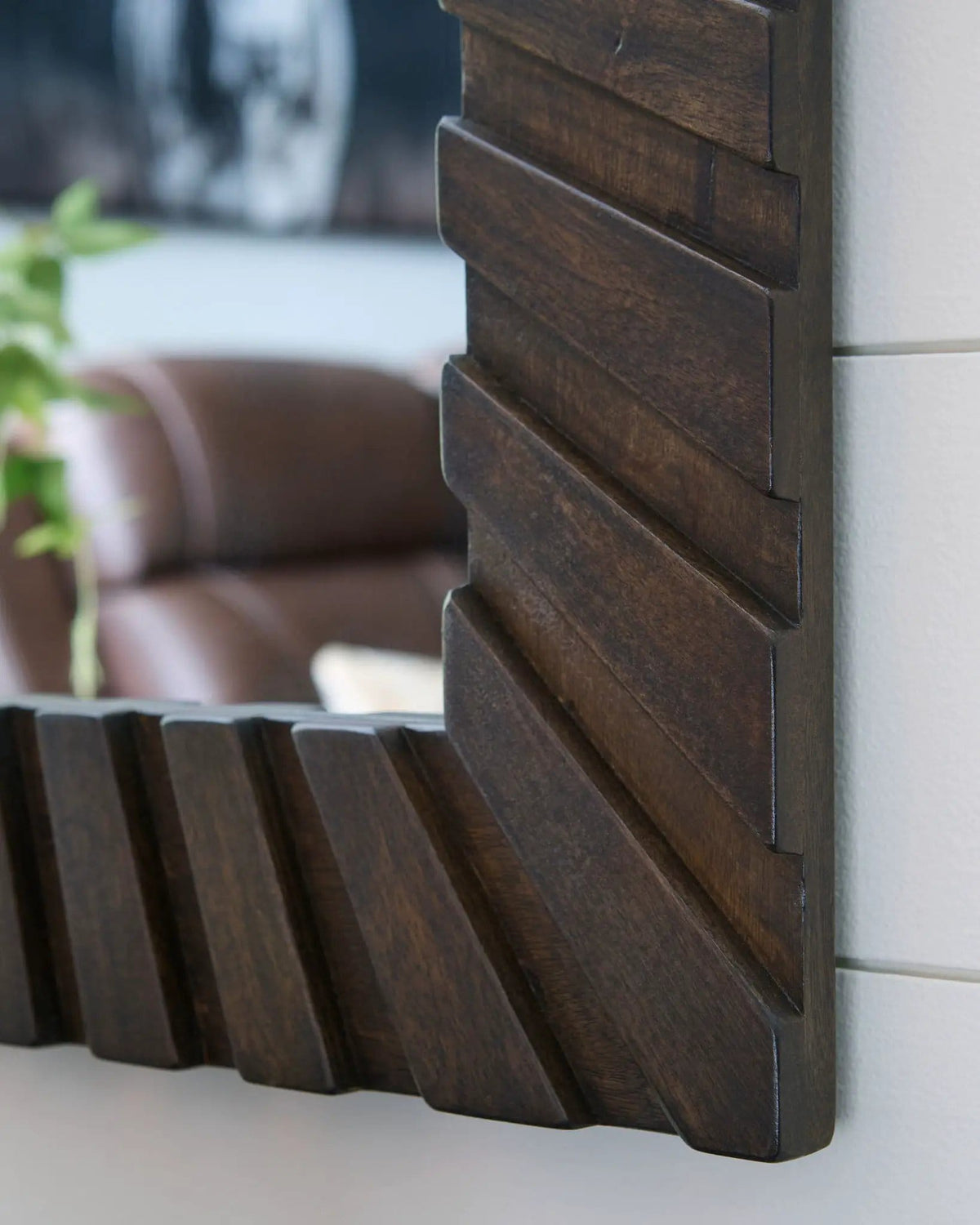 Advin Accent Mirror | 30 x 1.63 x 48 in | Living Room Furniture | Dark Brown