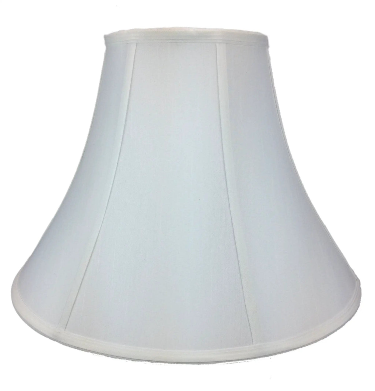 White Bell Lamp Shade | 17x13 Inch | Shantung Fabric | 7 Inch Top