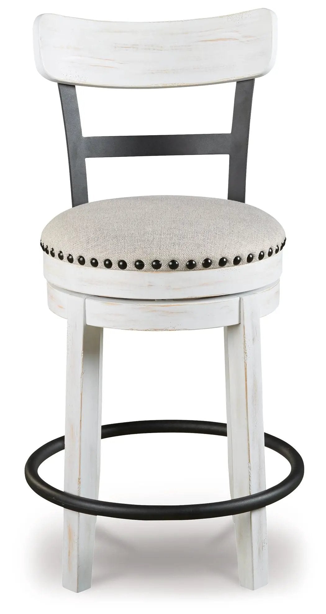Valebeck Swivel Stool | Full Back | Rustic-Industrial Style | Barstool Height