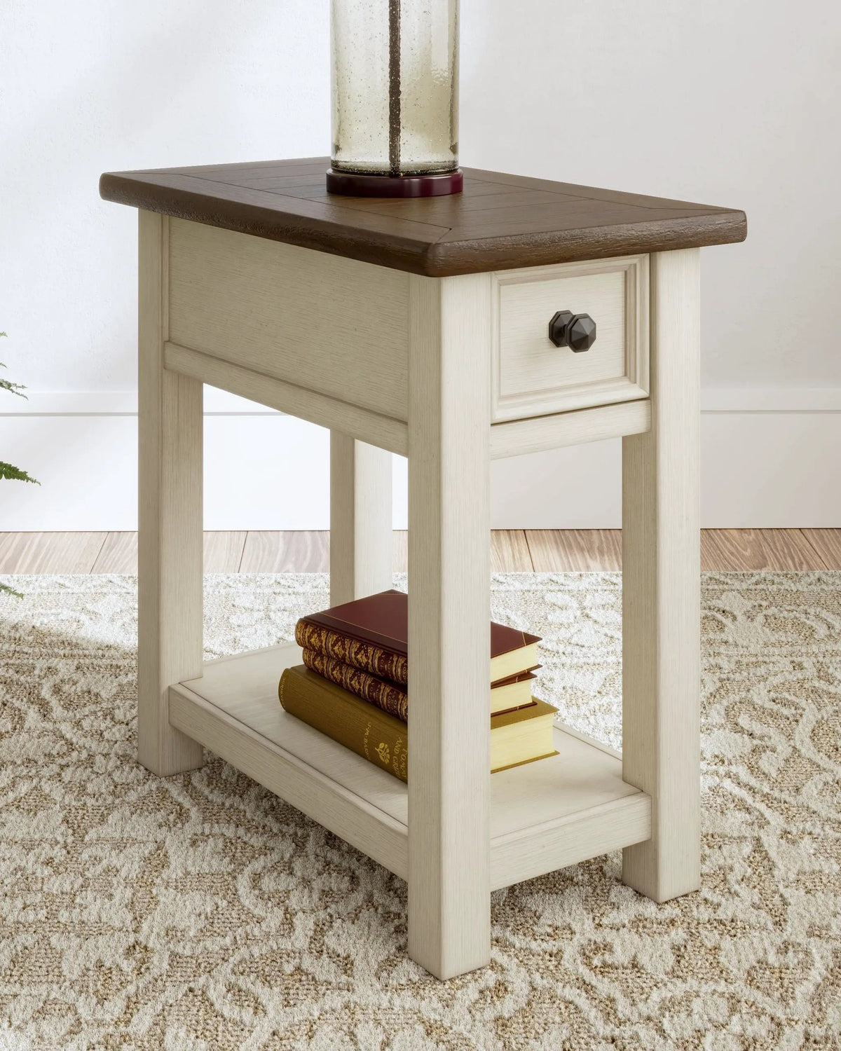 Bolanburg Chairside End Table | Farmhouse Style | Two-Tone Finish | Weathered Look