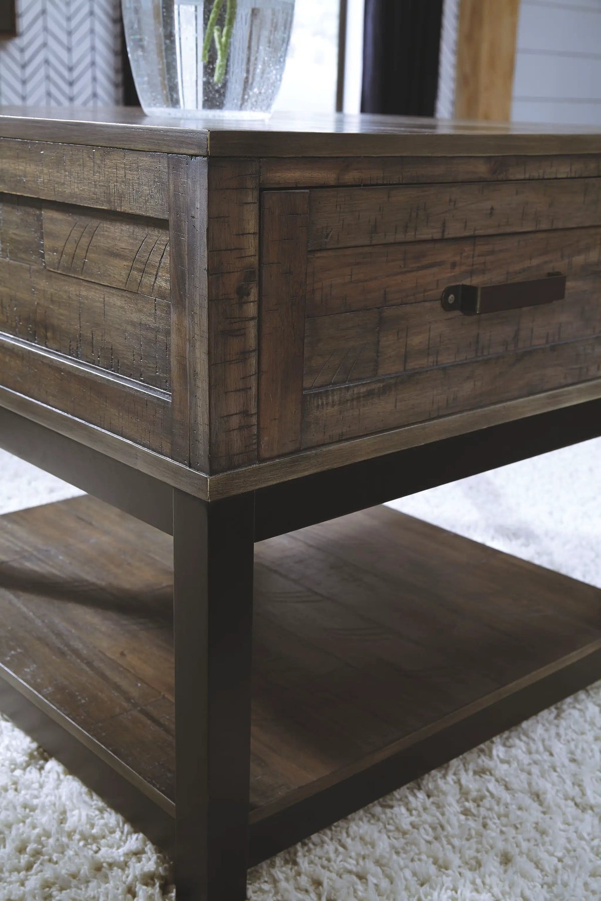 Johurst Rectangular End Table | 24.13 x 27 x 24.38 in | Engineered Wood | Grayish Brown