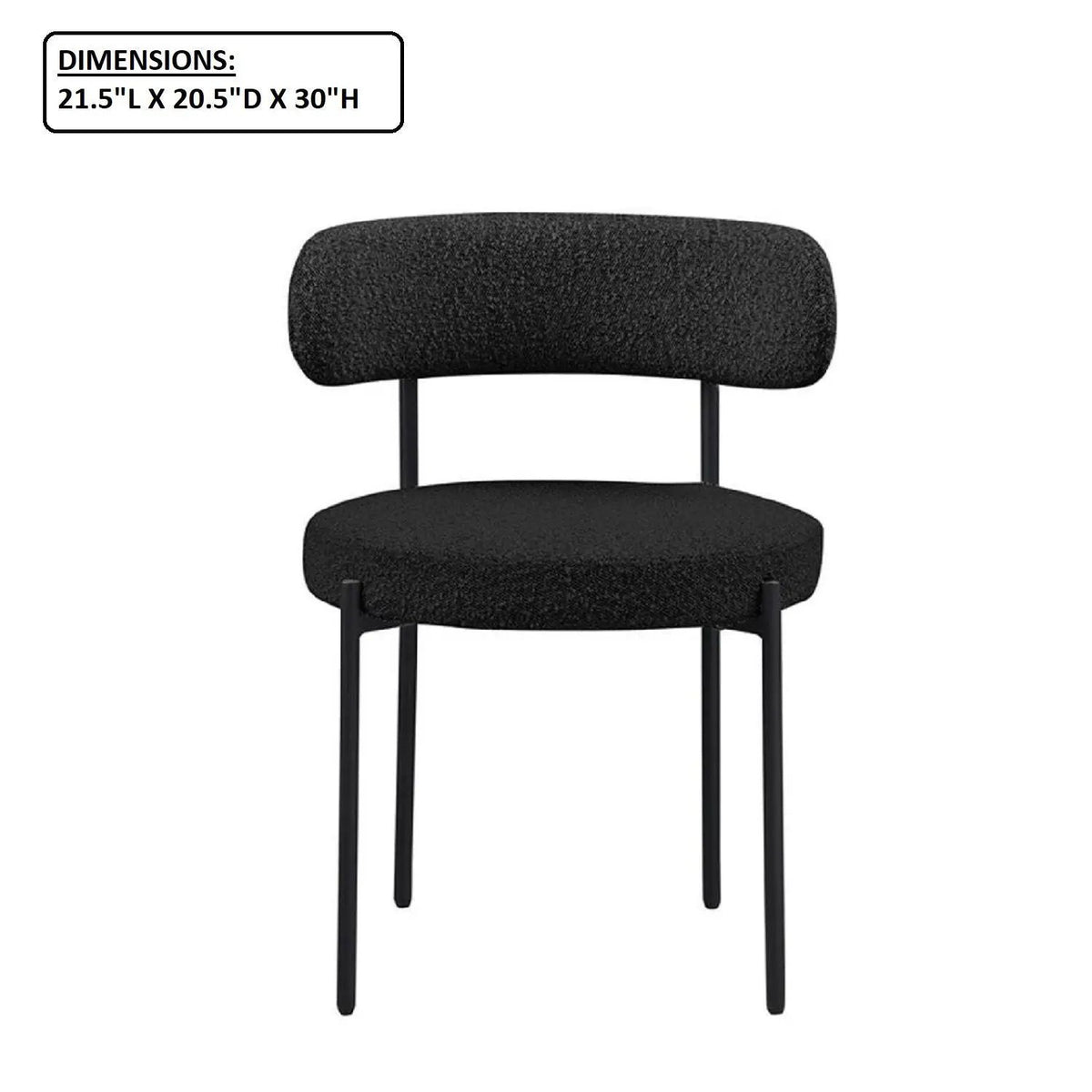 Upholstered Kitchen Chairs | Fabric Upholstery | Metal Legs | Set Of 2
