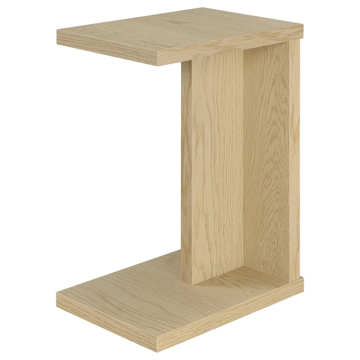Clower Engineered Wood C-Shaped Sofa Side Table | 15.75 x 11.5 x 23.5 in | Engineered Wood & Veneer | Light Oak