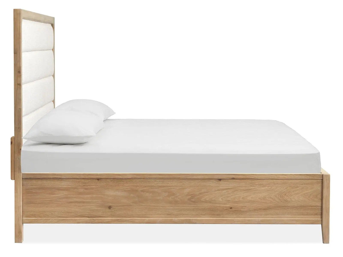 Somerset Complete Panel Bed With Upholstered Headboard | 3 Pieces | Oak Veneer | Bedroom