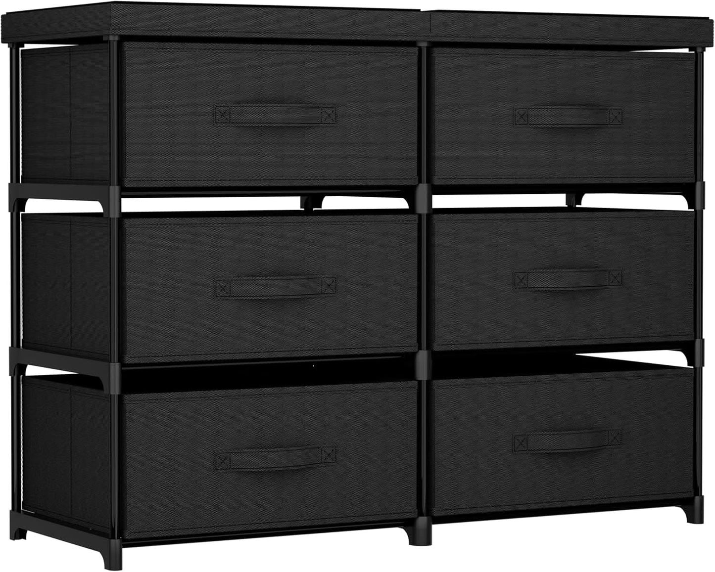 Fabric Dresser With Six Drawers Metal Frame And Wooden Top from PriceLows™