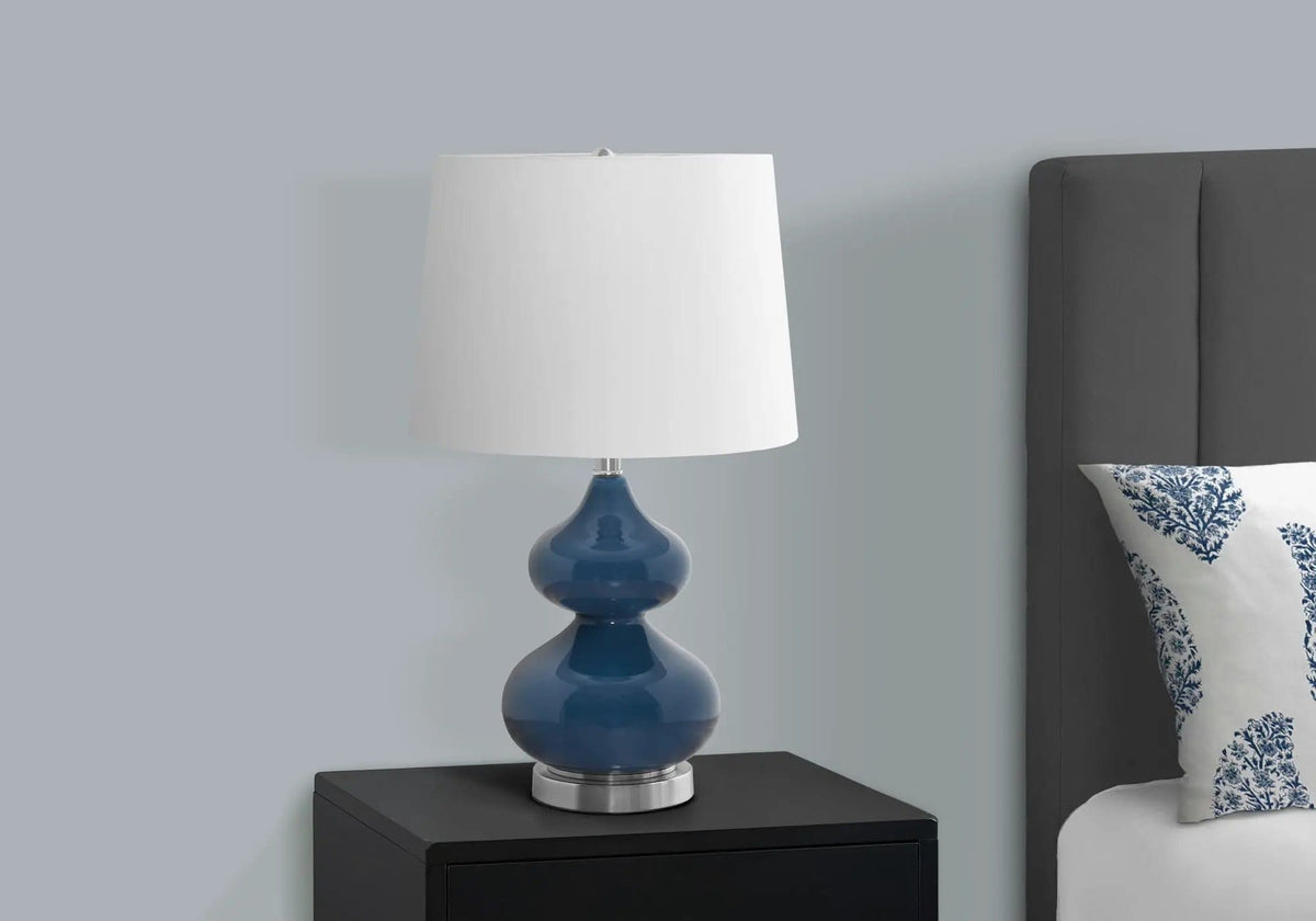 Lighting, Glass, Contemporary Table Lamp | 2 Pieces | Fabric & Glass | Home