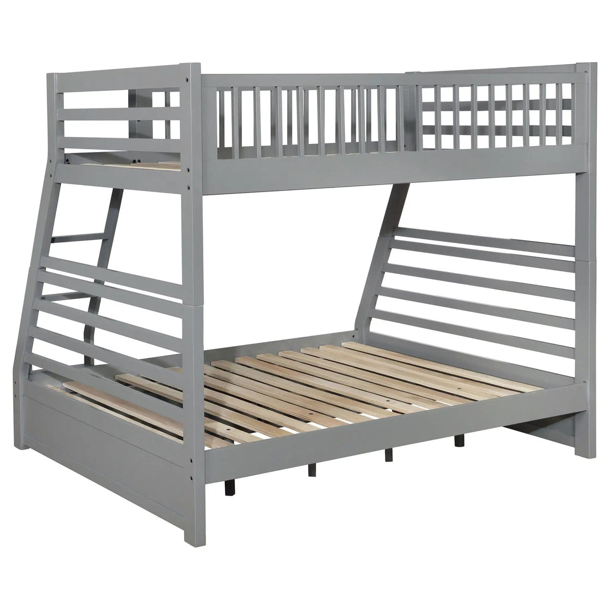 Ashton 2-drawer Wood Twin Over Full Bunk Bed | 77.5 x 58.25 x 65 in | Wood | Grey