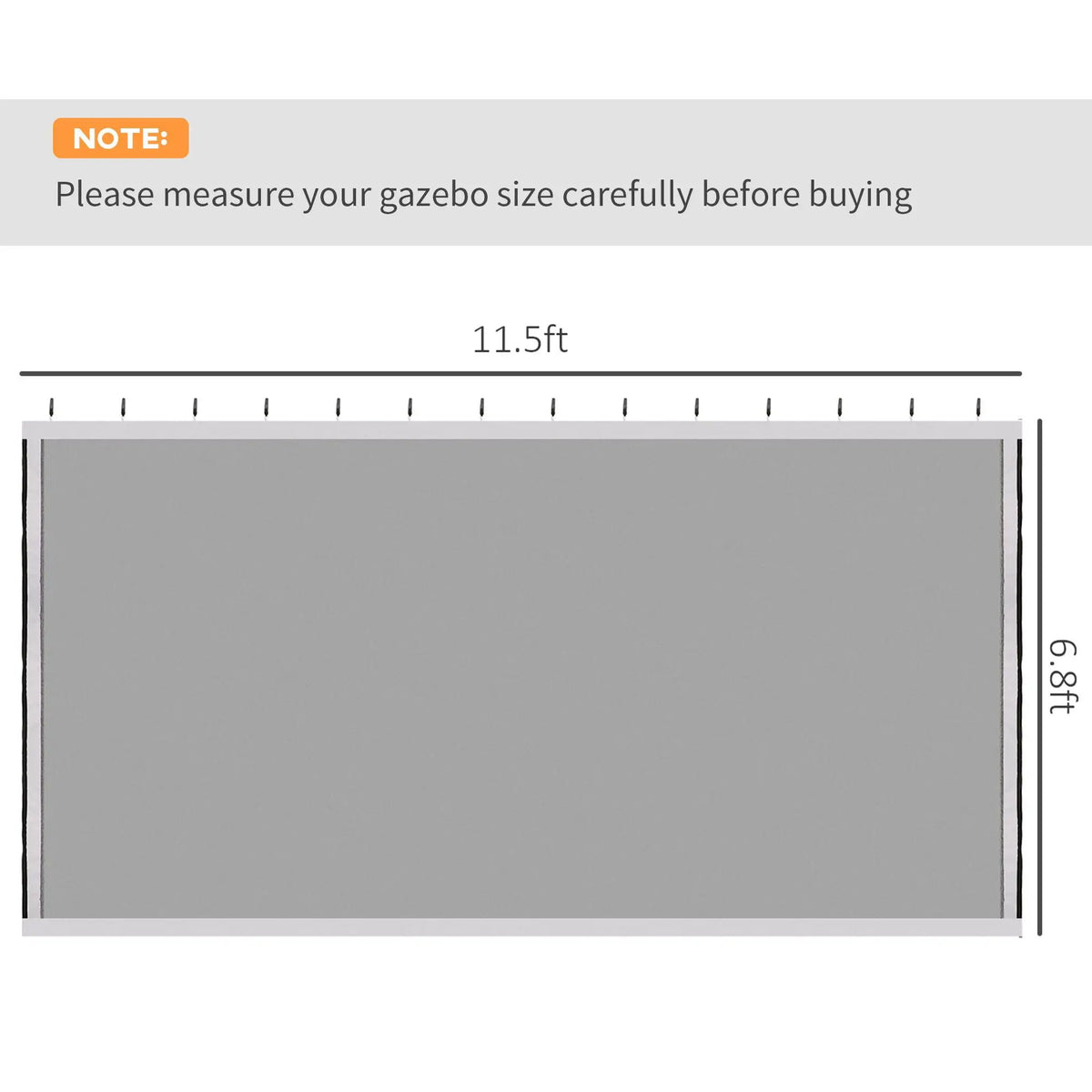 Outsunny Gazebo Mesh Sidewall Netting | 10 x 13 Ft | Four Zip-On Panels | Replacement Screen