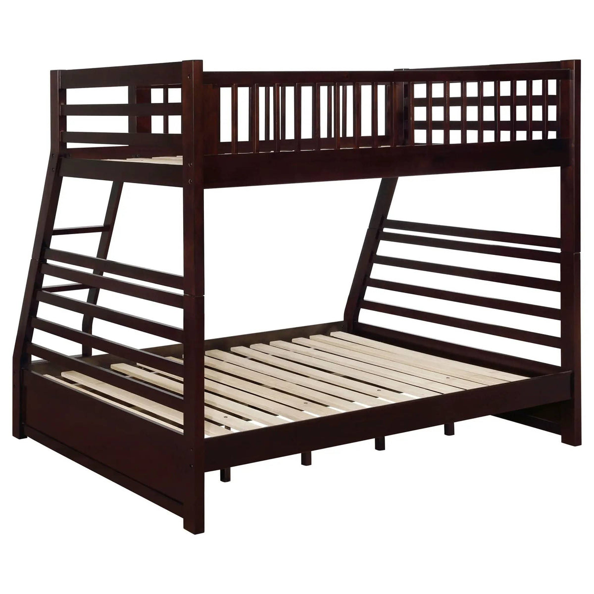 Ashton 2-drawer Wood Twin Over Full Bunk Bed | 77.5 x 58.25 x 65 in | Wood | Cappuccino