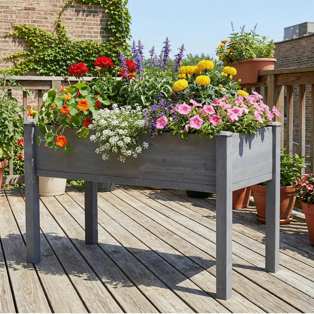 Elevated Raised Garden Bed | Solid Wood | Ergonomic Height