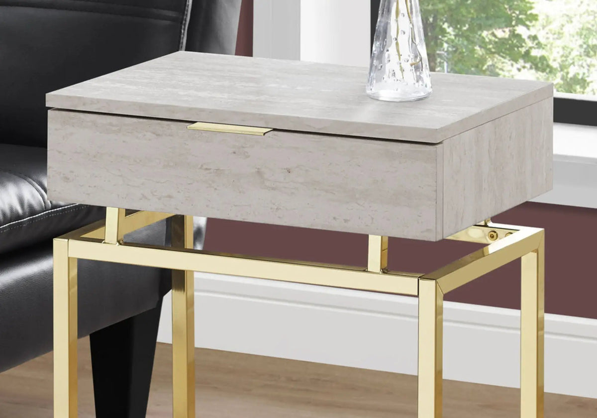 Accent Side Table | Spacious Top | Storage Drawer | Bold Modern Design