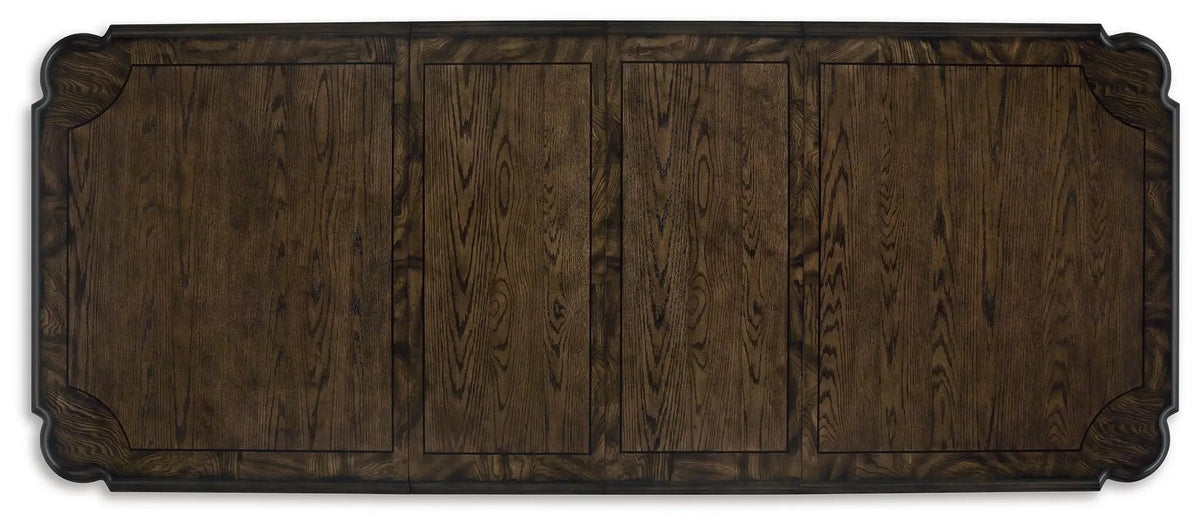 Maylee Extension Dining Table | Dark Brown | 72 Inch Base Depth | Two Extension Leaves