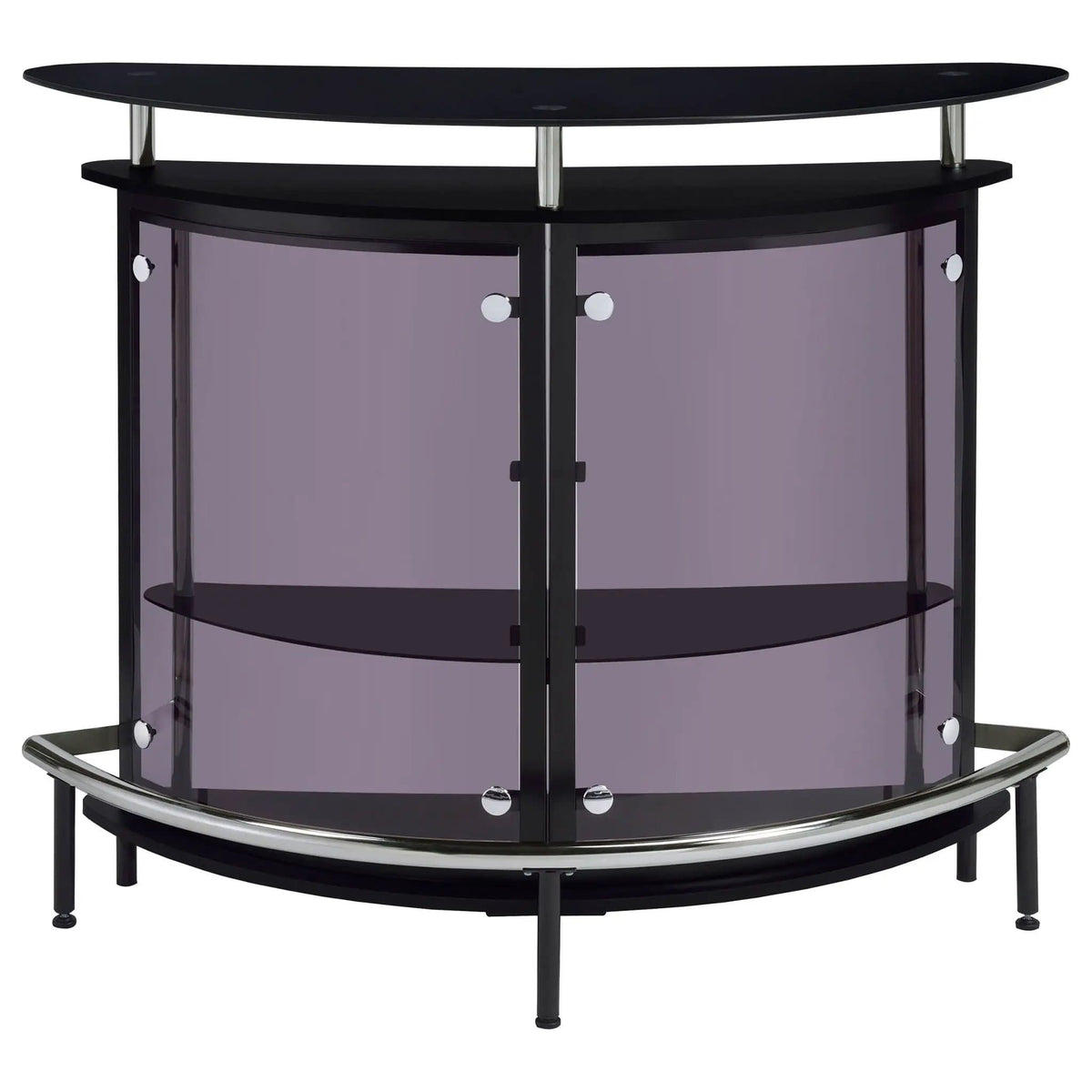 Amarillo Freestanding Glass Top Home Bar Wine Cabinet | 50.75 x 20 x 41 in | Glass & Acrylic | Black