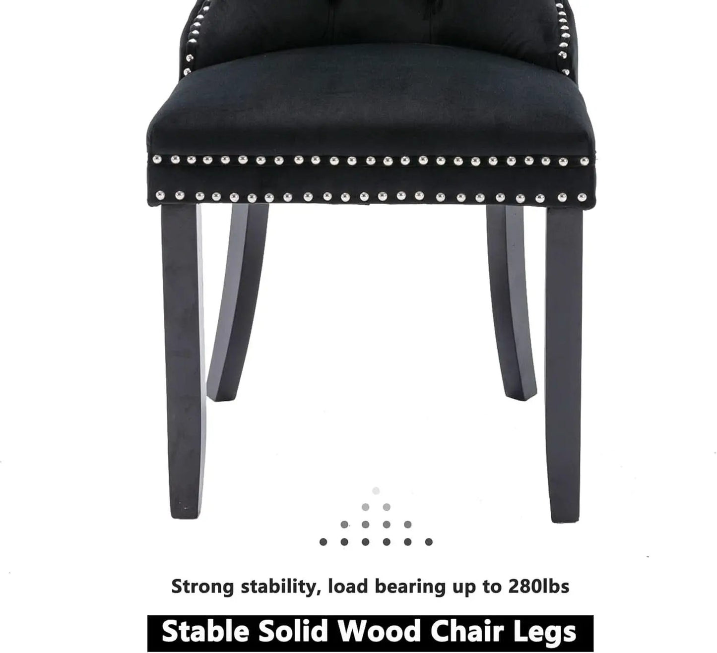 Black Velvet Tufted Dining Chairs With Nailhead Trim from PriceLows™