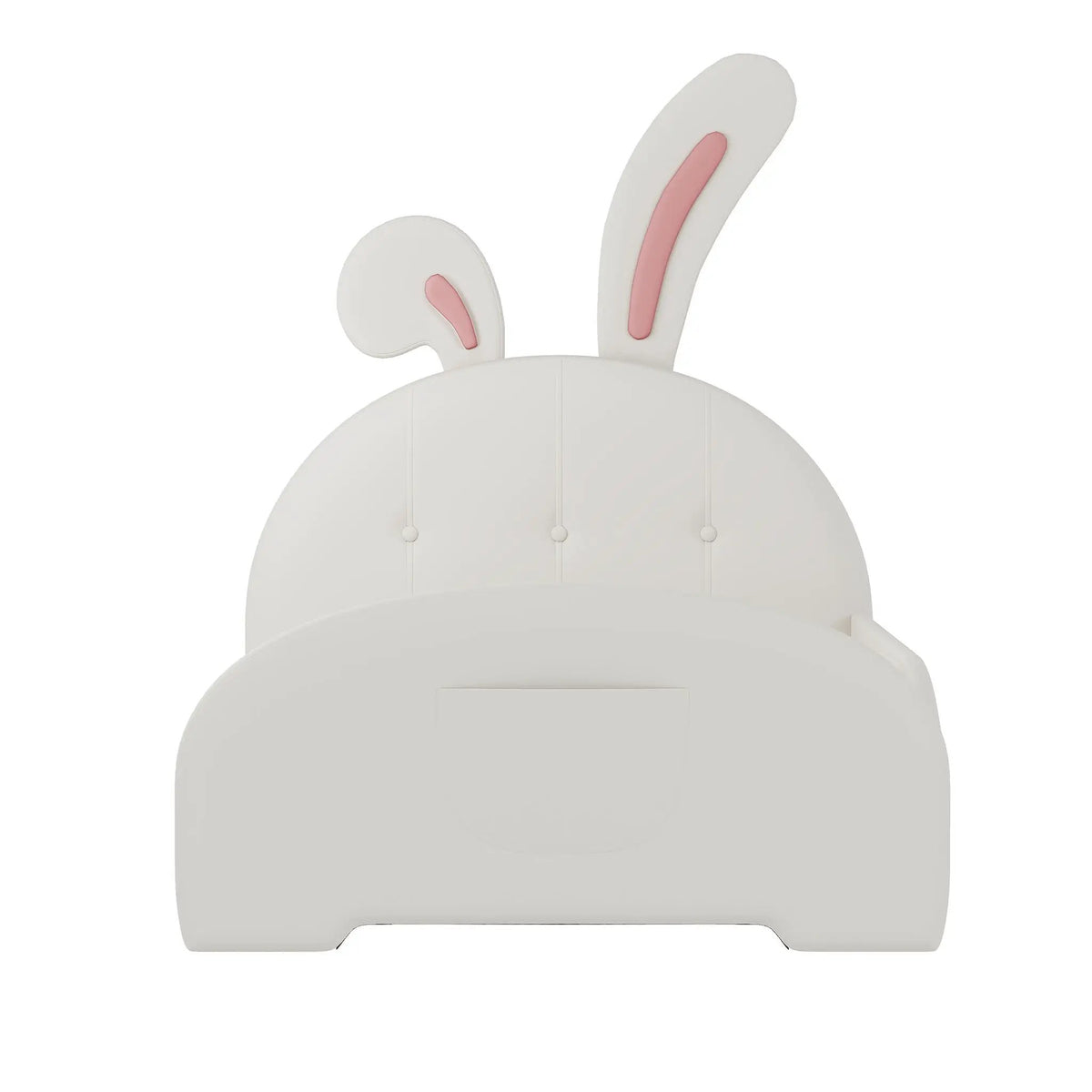 Upholstered Rabbit-Shape Princess Bed | Headboard And Footboard | Humidity Resistant Frame | 51.2 Inch Height