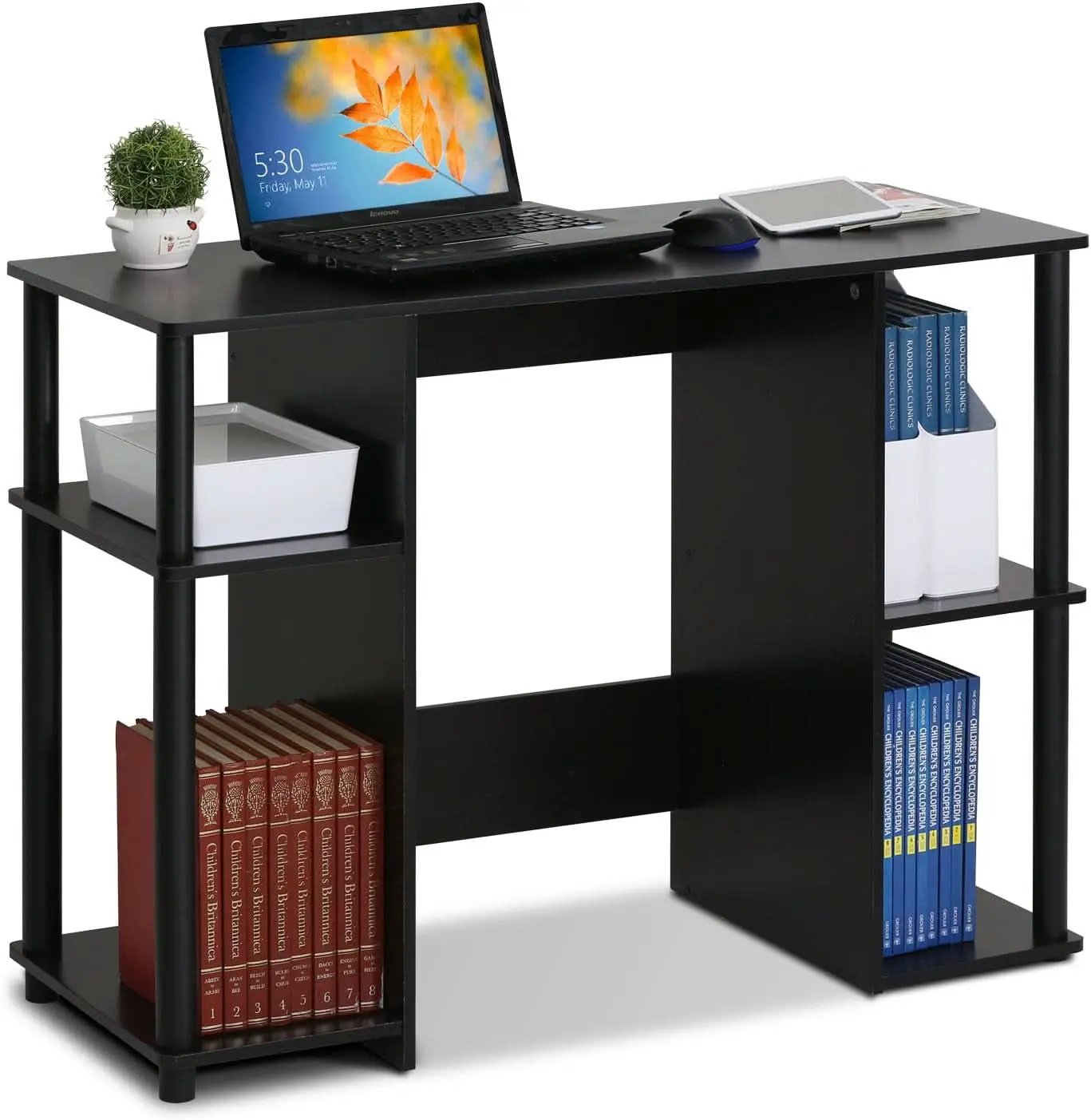 JAYA Computer Study Desk With Open Storage Espresso Finish from PriceLows™
