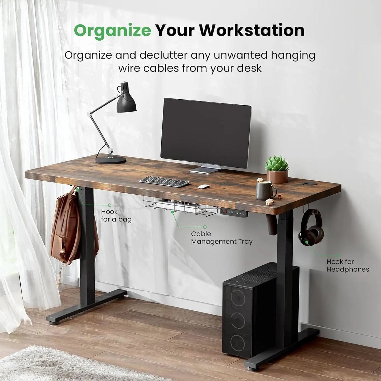 Electric Standing Desk 48 By 24 Inch With 3 Memory Presets from PriceLows™
