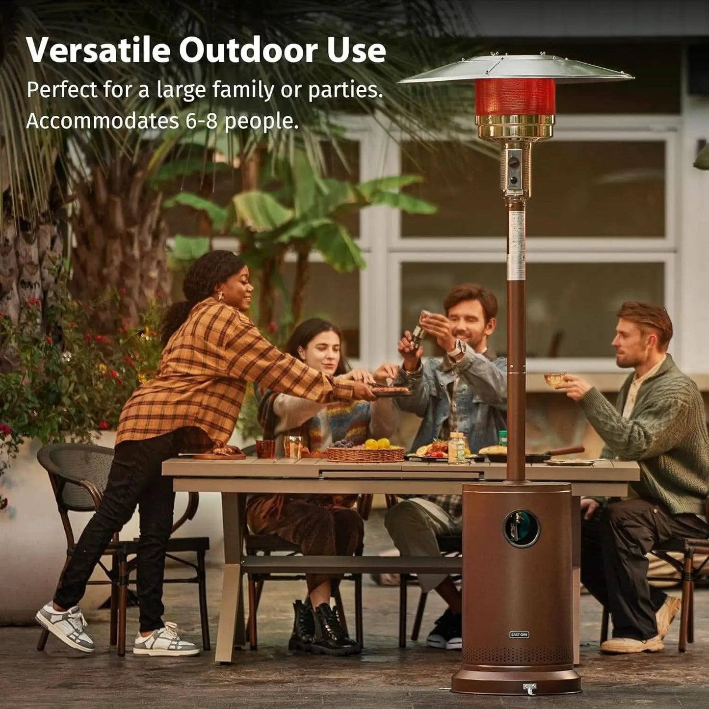 Bronze 48000 BTU Patio Heater With Round Table And Wheels from PriceLows™