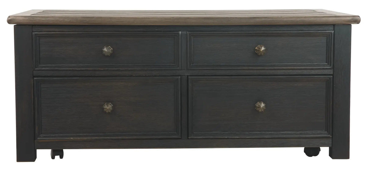 Tyler Creek Lift Top Cocktail Table | 46 x 26 x 19.5 in | Engineered Wood | Grayish Brown / Black