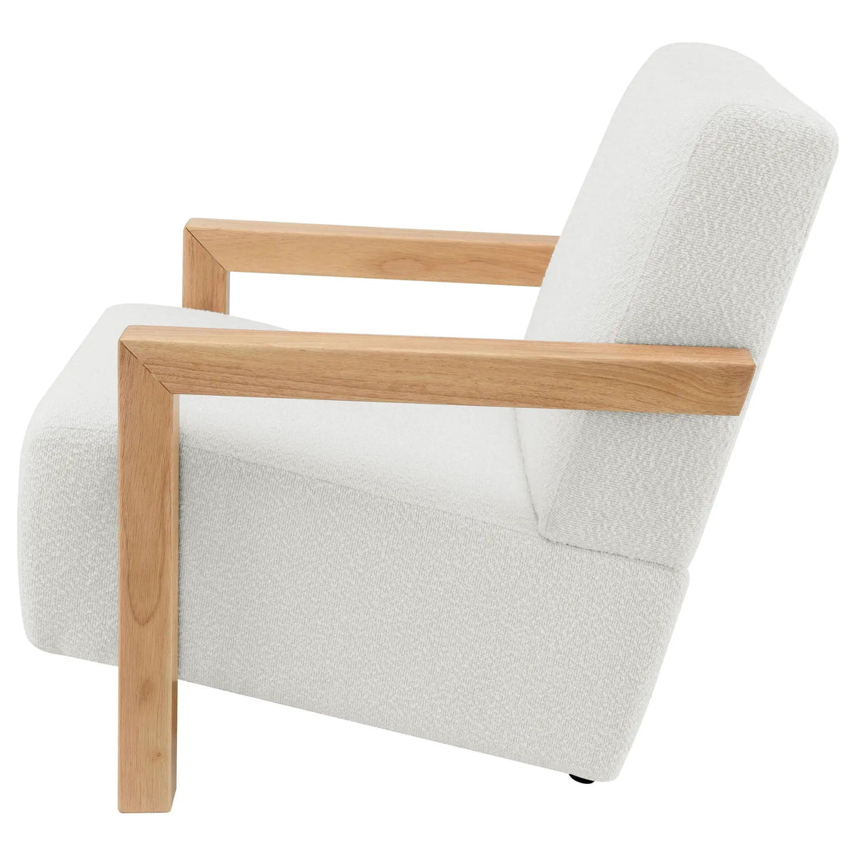 Fitzroy Boucle Upholstered Accent Arm Chair | 29.75 x 35.75 x 29.75 in | Boucle & Wood | Ivory