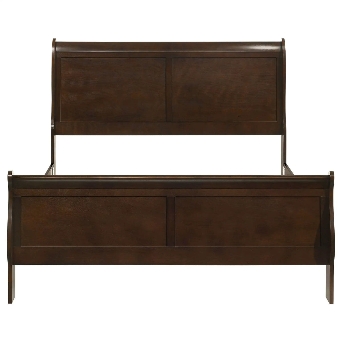 Louis Philippe Wood Queen Sleigh Bed | 62.25 x 89.25 x 47.25 in | Wood | Cappuccino