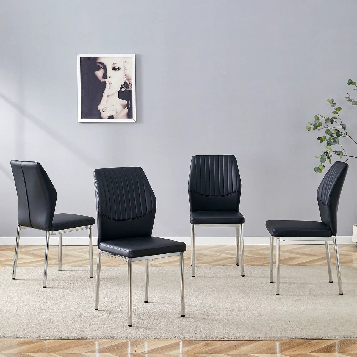 Luxury Simple High Resilience Dining Chair With Metal Legs Chair Set | 2 Pieces | Metal & Ceramic | Dining Room